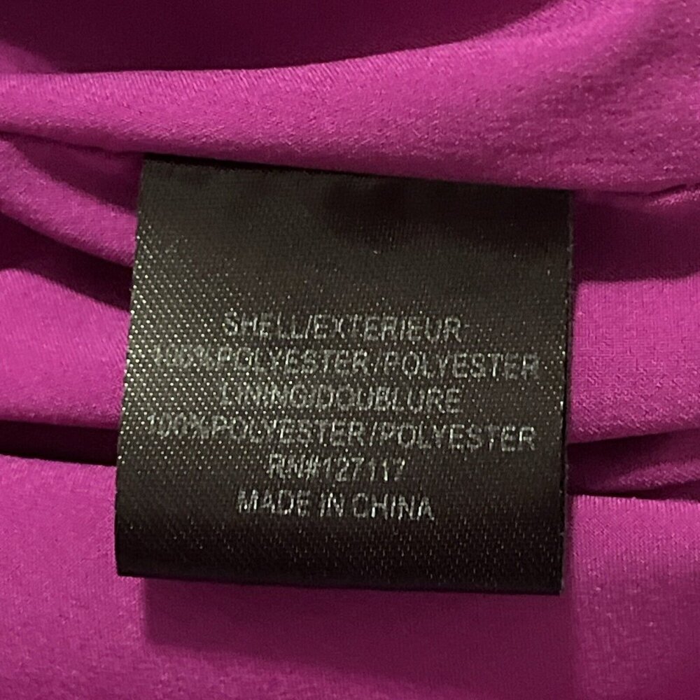 Women's Badgley Mischka Sheath Dress SZ 8 Purple Floral Overlay Sleeveless - Picture 7 of 11